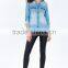 Classic Pointed Collar Faded Wash Denim Shirt Wholesale Woman Shirt With Double Chest Pockets