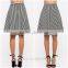 China Wholesale High Rise Directional Stripe Midi Skirt Women Fashion Skirt 2016