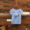 Wholesale summer cotton printing sleeveless girls baby swing top set