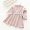 Wholesale long sleeve solid color girls cotton one piece dress