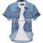 2014 new model casual shirt for men plaid short sleeve shirts