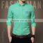 Unique men long sleeve cotton shirt with print in the pocket