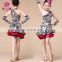 ET-079 Competition zebra and polka dots children latin dance dress with
