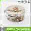 New style empty cute small flat round cookie tin box can with handle
