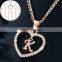 2020 Fashion Custom Heart Initial Rhinestones Letter Name Choker Necklace For Women Pendant Jewelry