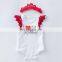 Independence day FLY SLEEVED Baby Romper Jumpsuits WITH HEADBAND Clothes 2 Colors Baby Bodysuit