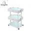 salon trolley wheel platform trolley with drawers and lamp