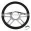 14 inch classic car steering wheel Leather Half Wrapped 9 holes steering wheel for frd chev