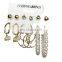 Earrings Suit 6 Pieces Of Pearl Drip Oil Christmas Element Tassel Combination Christmas Big Chandelier Earrings