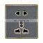 Universal Standard 3-Pin Wall Socket With Switch And Led Light+2USB 86mm*86mm Acrylic Panel Sockets And Switches Electrical 16A