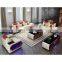 Compressed foam modern bean bag living room sectional leather sofa set