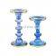 K&B high quality blue glass modern fashion antique geometric candle holder candleholder