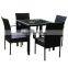 4 seater modern luxury high quality outdoor patio rattan set furniture restaurant dining table chair set