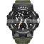 SMAEL 8011 Men Sport Dual Display Watches Big Dial Chronograph Week Silicone Outdoor Quart Digital Wristwatch