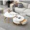 Luxury round coffee tables living room mdf marble coffee table modern glass coffee table