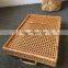 Rattan Rectangle Food Serving Trays Handmade polygonal rattan tray with handle Wholesale