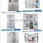 white side by side refrigerator with icemaker and water dispenser