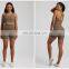 Wholesale Sexy Cross Back Thin Strap Long Line Sports Bra High Waist V Back Peach Hip Two Piece Women Yoga Gym Workout Suit Set