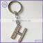 alphabet letters H key chain with rhinestone paved
