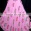 Beautiful pink hand printed umbrella dress Celebrity elegant style sleeveless dresses in india for wholesale