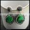 LFD-020E Wholesale Green Snakeskin Drop Dangle Earring With Pave Crystal Rhinestone Charm Jewelry Druzy Earrings