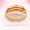 Wholesale frosted matte stainless steel couple ring 18k gold plated wedding new design finger ring