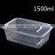 Transparent Clear Rectangle PP Disposable Plastic Takeaway Food Container With Clear Lid 500ml, 650ml, 750ml, 1000ml, 1500ml