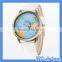 HOGIFT Top selling World Map watch/blue jean watch/world map print watch