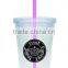 new product plastic cup with straw and lid or plastic straw cup