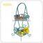 Modern design storage wrought iron 2 tier fruit basket stand