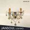 Smoke color crystal wall bedside reading light