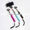 retractable silicone handheld smartphone bluetooth tripod with cable selfie stick