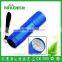 mini torch light 9 leds flashlight blue color super bright and waterproof for 3AAA battery emergency flashlight