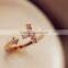 Wholeslae Exquisite Diamond Zircon Adjustable Alloy Cross Ring