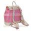 China Hot Sale OEM Designer Fashion Stripes Beauty Lady Backpack