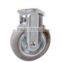 Swivel/Swivel Brake Institutional Castor Rubber Wheel, Metal Rim, Roller Bearing Fitted with Threaded Stem