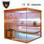 hemlock traditional sauna room with glass