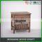 Small Solid Wood Bedside Nightstand Wicker Drawer Cabinet