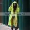 European style durable fashion yellow polyester fabric with PVC pu coating waterproof long raincoat poncho rainsuit