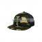Wholesale promotional custom high quality design your own logo free sample falt brim mesh snapback camo trucker cap