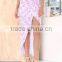 2015 New designs fashion Pink Flower Print Maxi Skirt / Latest Skirt Design Pictures