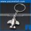 chrome plating metal 3d Airplane keychain for sales