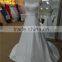 Illusion Top With Beaded Neck Transparent Back Satin Fabric Muslimah Bridal Dress