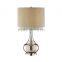 Best selling decorative mercury glass table lamp classical designer table lamps for living room with linen lamp shade