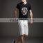 Adult fashion black regular printing t shirt for men