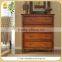 Antique Storage Solid Wood Bedroom Console Cabinet with 4-Drawers