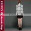 2015 Fashion Black&White Plaid Ladies Overcoat Designs Winter Dress