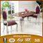 TH348 Modern design Red marble stainless steel dining table