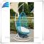 Outdoor patio egg shaped swing chair with stand& white cushions