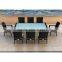 2017 Trade Assurance Display cabinets luxury pvc rattan modular metal garden glass dining table set